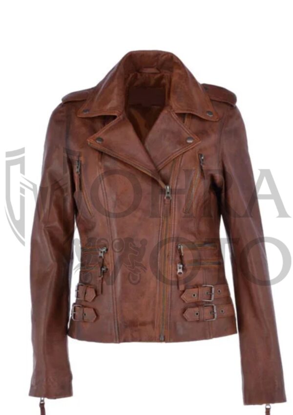 Beautiful Style Ladies Leather Biker Jacket