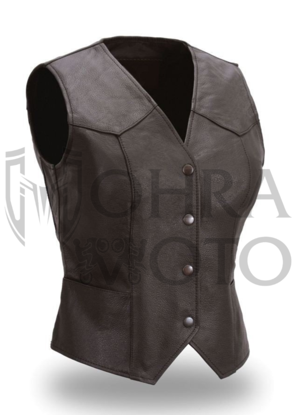 Qwert Ladies Biker Leather Vest