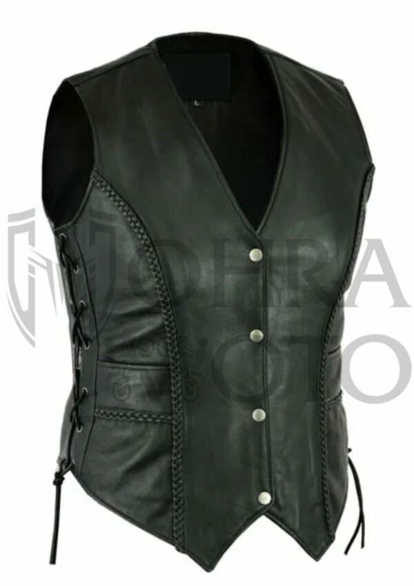 Ladies Real Leather Motorcycle Vest