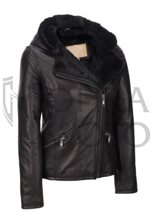 Black Fashion Leather Jacket for women