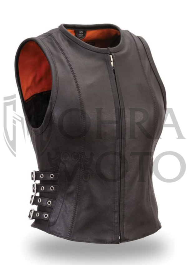 Zig Ladies Biker Leather Vest