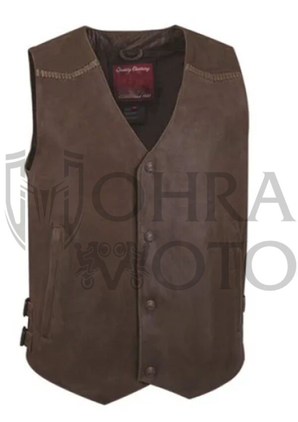 Black No Rival Leather Vest