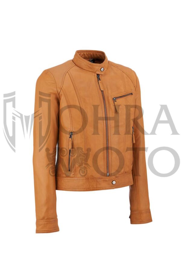 Women Brown Biker Leather jacket