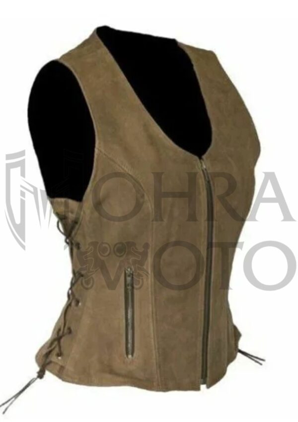 Womens Brown Leather Vest