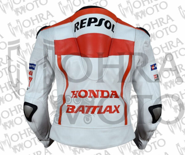 Marc Marquez Honda Repsol MotoGP 2013 Unisex Motorbike Racing Leather Jacket - Image 3