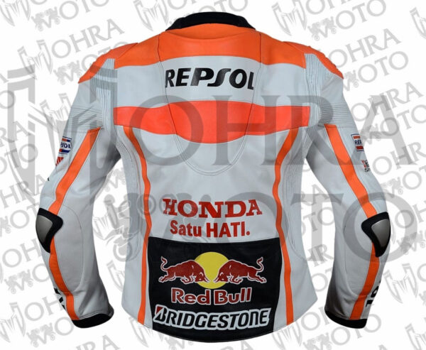 Marc Marquez Honda Repsol MotoGP 2023 Unisex Motorbike Racing Leather Jacket - Image 2