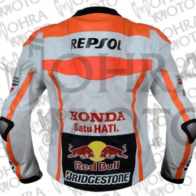 Marc Marquez Honda Repsol MotoGP 2023 Unisex Motorbike Racing Leather Jacket