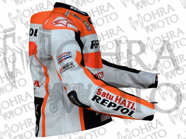 Marc Marquez Honda Repsol MotoGP 2023 Unisex Motorbike Racing Leather Jacket - Image 3