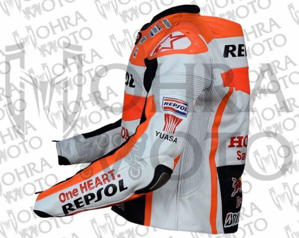 Marc Marquez Honda Repsol MotoGP 2023 Unisex Motorbike Racing Leather Jacket - Image 4