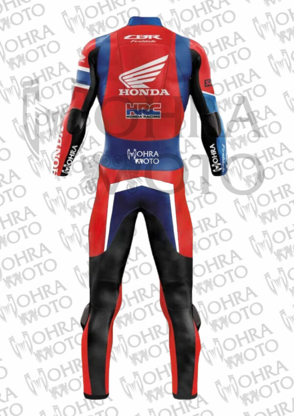 Xavi Vierge Honda Red Motorcycle Leather Suit 2022 - Image 2