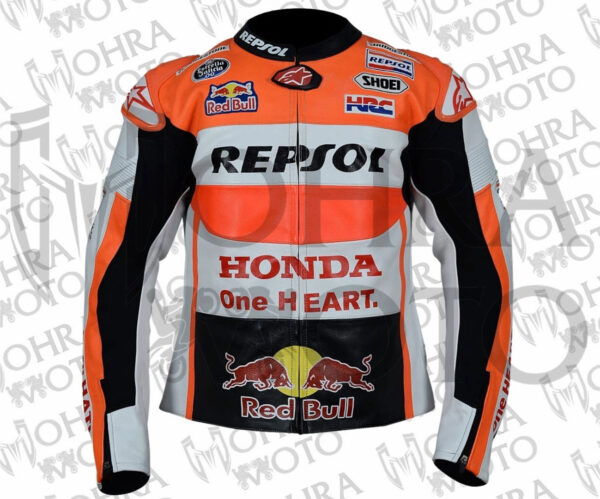 Marc Marquez Honda Repsol MotoGP 2023 Unisex Motorbike Racing Leather Jacket