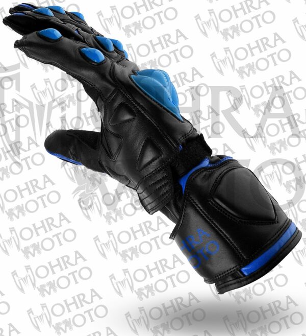 Mohra Moto Axis Blue Motorbike Racing Gloves - Image 4