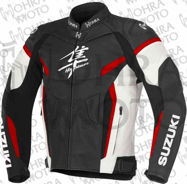 Suzuki Hayabusa 1.3mm Cowhide Leather Motorcycle Jacket Unisex Motorbike Jacket - Image 4