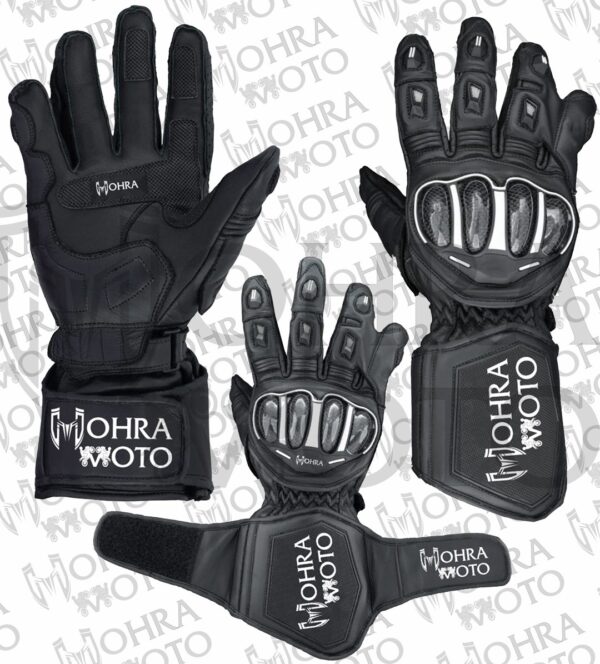 Mohra Moto Evo Black Motorbike Racing Gloves