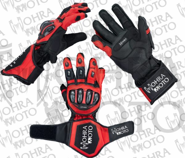 Mohra Moto Evo Red Motorbike Racing Gloves