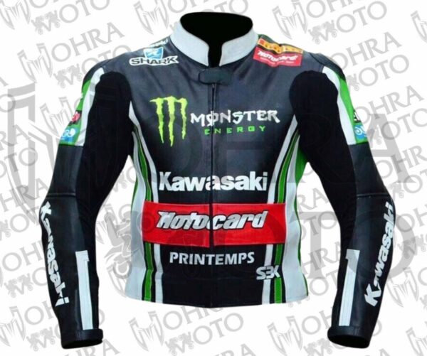 Kawasaki Monster Energy Track/Street Racing Unisex Motorbike Leather Jacket