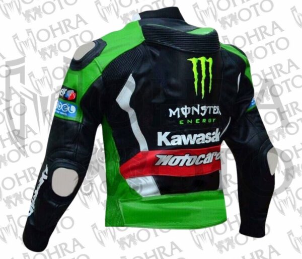 Kawasaki Monster Energy Track/Street Racing Unisex Motorbike Leather Jacket - Image 3