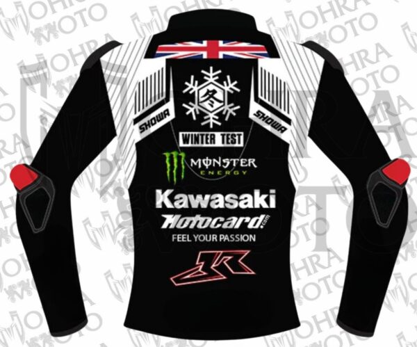 Kawasaki Jonathan Rea WSBK Track/Street Racing Unisex Motorbike Leather Jacket - Image 2