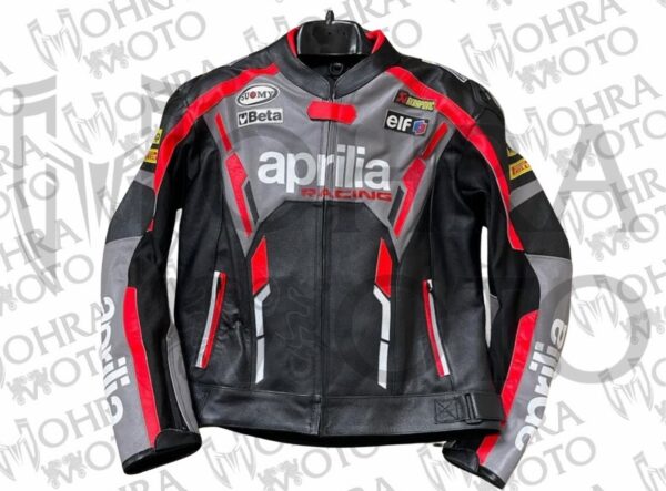 Aprilia Racing 1.3mm Cowhide Leather Motorcycle Jacket Unisex Motorbike Jacket