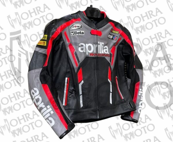 Aprilia Racing 1.3mm Cowhide Leather Motorcycle Jacket Unisex Motorbike Jacket - Image 3