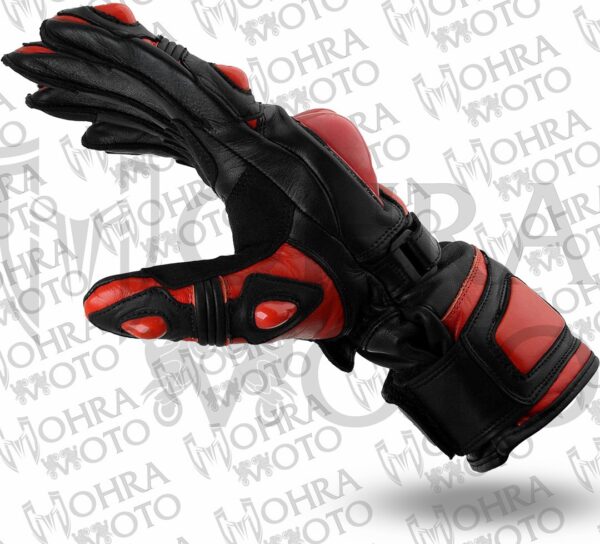 Mohra Moto Axis Red Motorbike Racing Gloves - Image 4