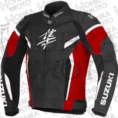 Suzuki Hayabusa 1.3mm Cowhide Leather Motorcycle Jacket Unisex Motorbike Jacket