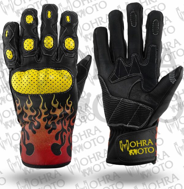 Mohra Moto Flame Motorbike Racing Gloves