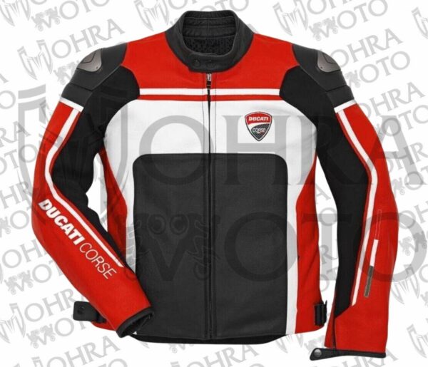 Ducati Corse Cowhide Leather Racing Motorcycle Jacket Unisex Motorbike Jacket