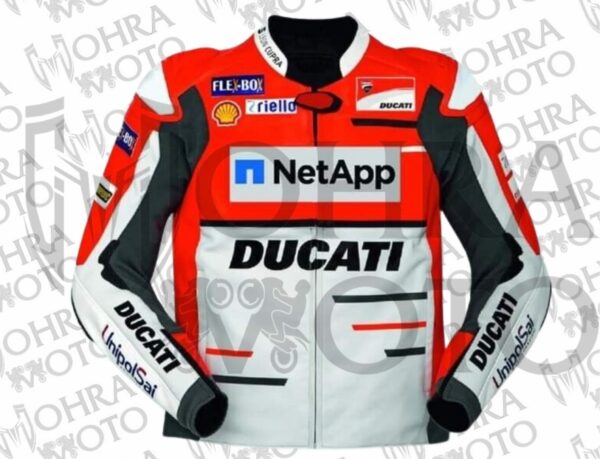 Ducati MotoGP Cowhide Leather Racing Motorcycle Jacket Unisex Motorbike Jacket