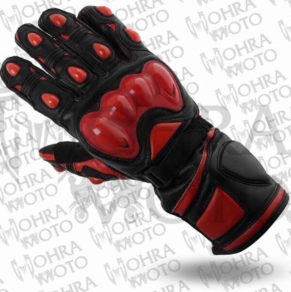 Mohra Moto Axis Red Motorbike Racing Gloves - Image 3