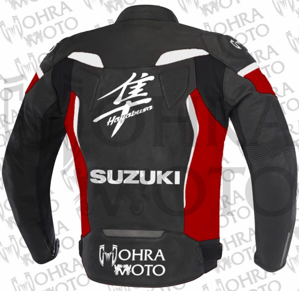 Suzuki Hayabusa 1.3mm Cowhide Leather Motorcycle Jacket Unisex Motorbike Jacket - Image 3