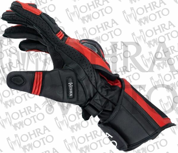 Mohra Moto Evo Red Motorbike Racing Gloves - Image 5