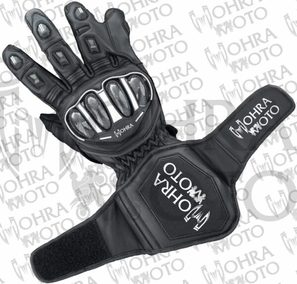 Mohra Moto Evo Black Motorbike Racing Gloves - Image 4