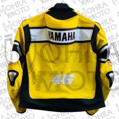 Yamaha 46 Cowhide Leather Racing Motorcycle Jacket Unisex Motorbike Jacket