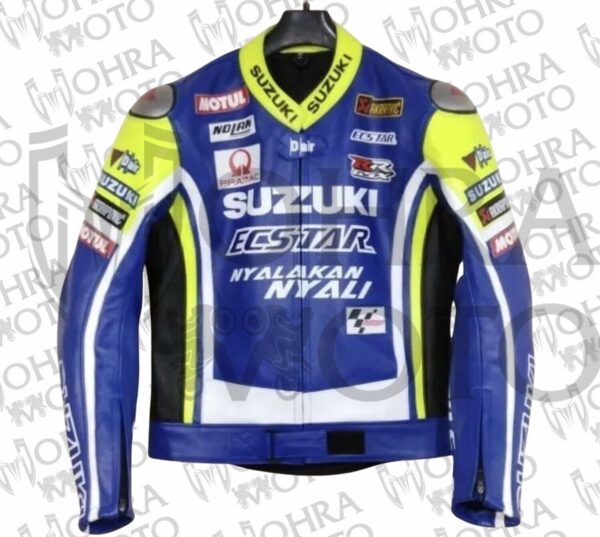 Suzuki GSXR Cowhide Leather Racing Motorcycle Jacket Unisex Motorbike Jacket