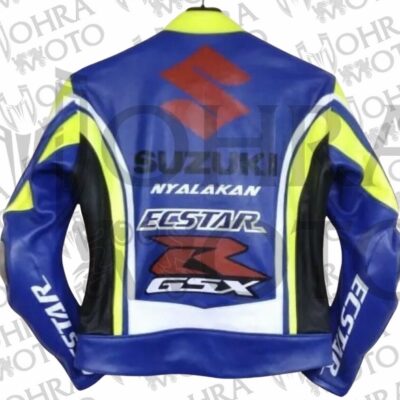 Suzuki GSXR Cowhide Leather Racing Motorcycle Jacket Unisex Motorbike Jacket