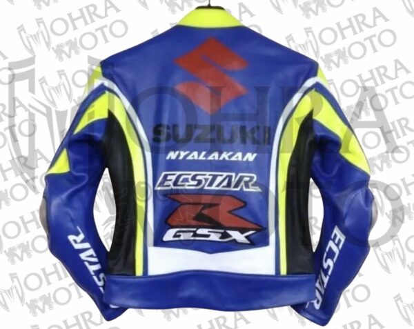 Suzuki GSXR Cowhide Leather Racing Motorcycle Jacket Unisex Motorbike Jacket - Image 2