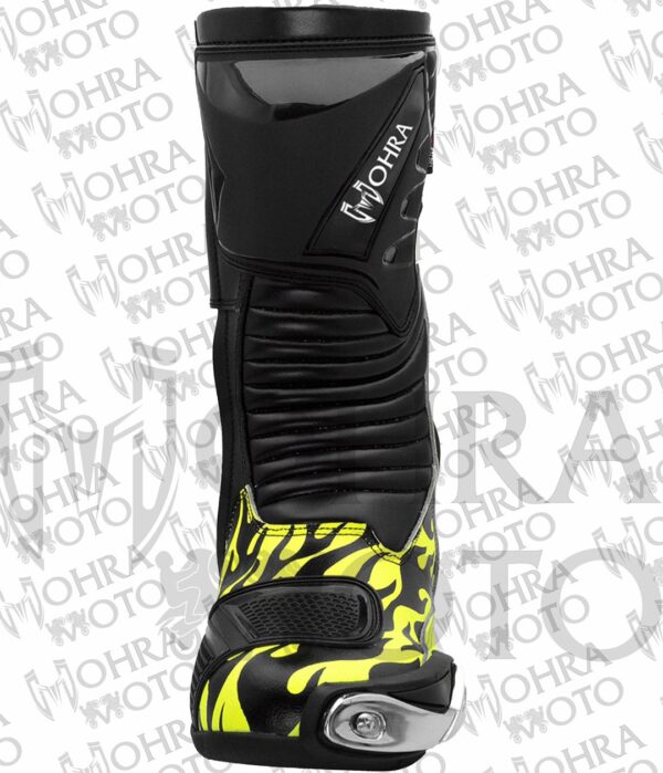 Mohra Moto Flame Yellow Motorbike Racing Boots - Image 3