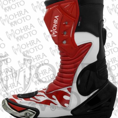 Mohra Moto Flame Red Motorbike Racing Boots