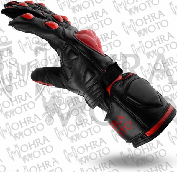 Mohra Moto Axis Red Motorbike Racing Gloves - Image 2