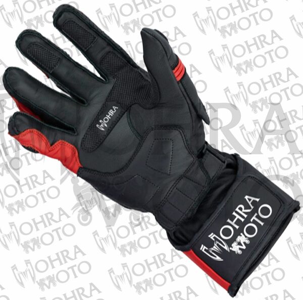 Mohra Moto Evo Red Motorbike Racing Gloves - Image 3