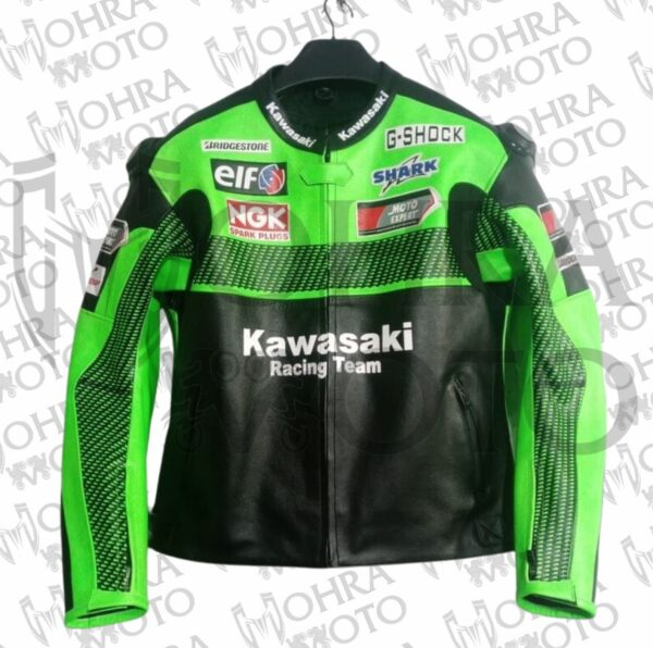 Kawasaki MotoGP Cowhide Leather Track/Street Racing Unisex Motorbike Jacket