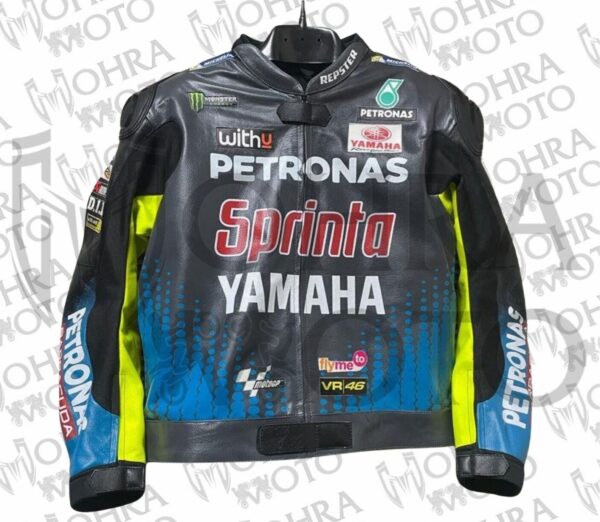 Yamaha Petronas VR46 Cowhide Leather Motorcycle Jacket Unisex Motorbike Jacket