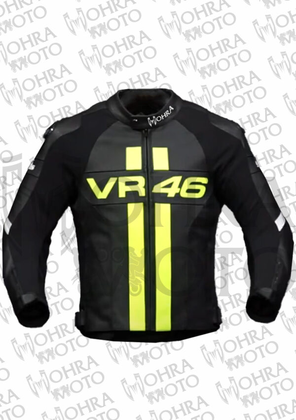 Valentino Rossi VR46 1.3mm Leather Motorcycle Jacket Unisex Motorbike Jacket