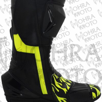 Mohra Moto Flame Yellow Motorbike Racing Boots