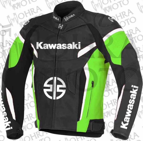 2024 Kawasaki Ninja 1.3mm Cowhide Motorcycle Jacket Unisex Motorbike Jacket