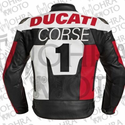 Ducati Corse Cowhide Leather Racing Motorcycle Jacket Unisex Motorbike Jacket