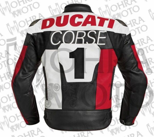 Ducati Corse Cowhide Leather Racing Motorcycle Jacket Unisex Motorbike Jacket - Image 2