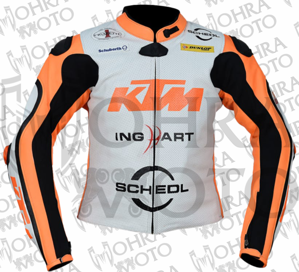 KTM 1.3mm Cowhide Leather Racing Motorcycle Jacket Unisex Motorbike Jacket