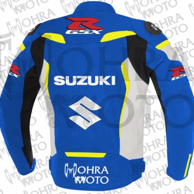 Suzuki GSXR 1.3mm Cowhide Leather Motorcycle Jacket Unisex Motorbike Jacket